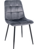 Chaise salle à manger velours gris foncé H84 x L45 x P55 cm Delphine