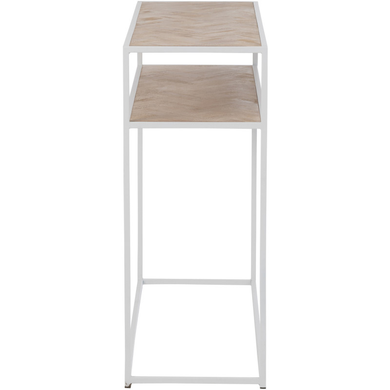 Console Rectangulaire 1 étagère Zigzag en Bois Naturel Métal Blanc - 4