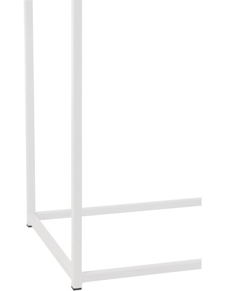 Console Rectangulaire 1 étagère Zigzag en Bois Naturel Métal Blanc - 5