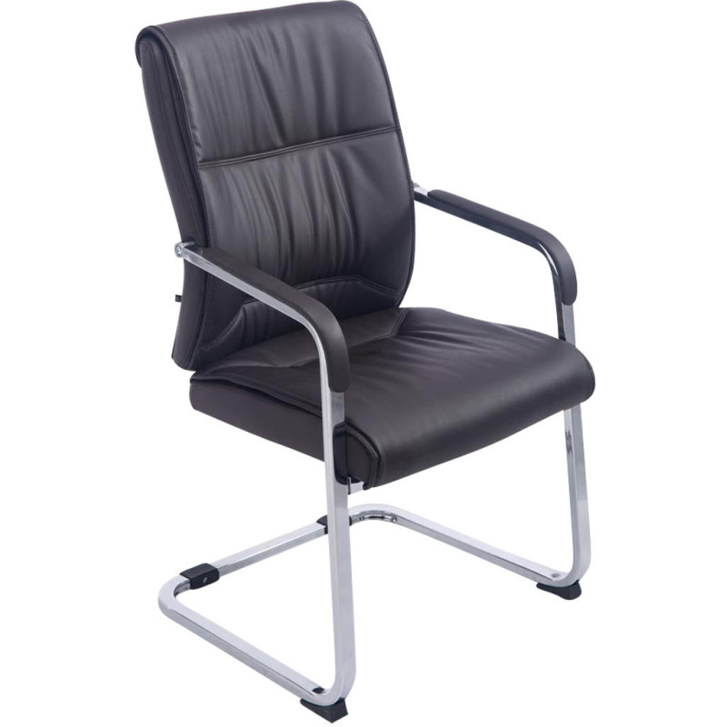 Chaise de bureau Avec accoudoirs Yolaine en Polyuréthane Chocolat Métal Chromé - 1