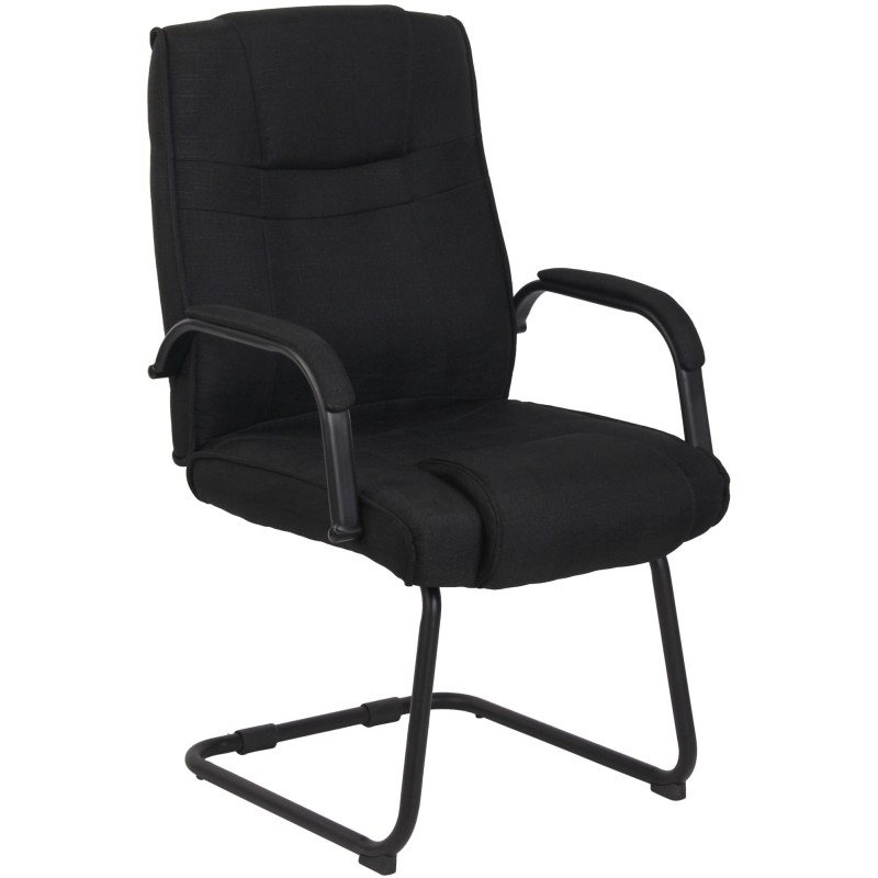 Chaise de bureau Avec accoudoirs Sullivan en Polyester Noir Métal Noir - 1