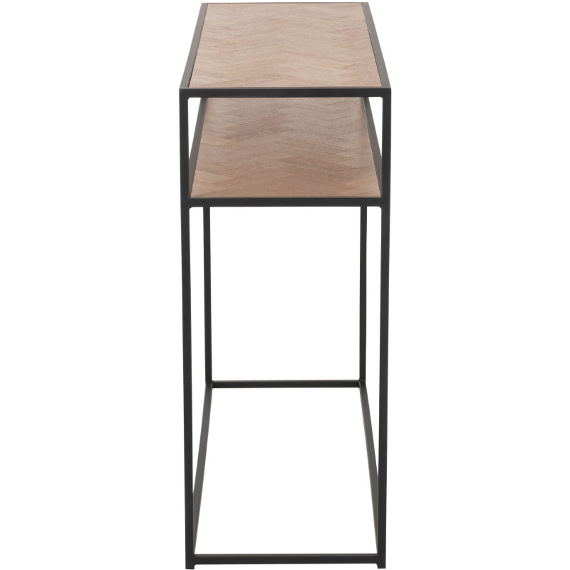 Console Rectangulaire 1 étagère Zigzag en Bois Naturel Métal Noir - 4