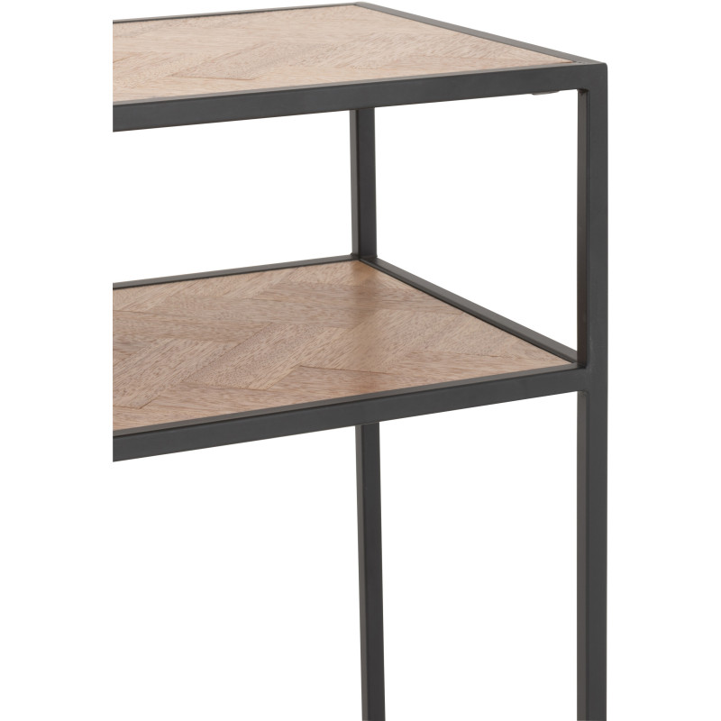 Console Rectangulaire 1 étagère Zigzag en Bois Naturel Métal Noir - 7