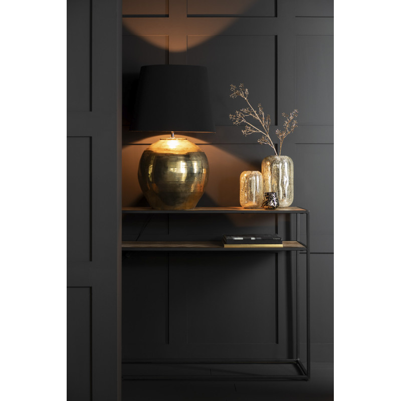 Console Rectangulaire 1 étagère Zigzag en Bois Naturel Métal Noir - 8