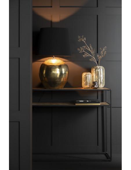 Console Rectangulaire 1 étagère Zigzag en Bois Naturel Métal Noir - 8