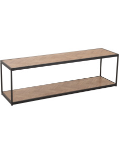 Table basse Rectangulaire Zigzag en Bois Naturel Métal Noir - 1