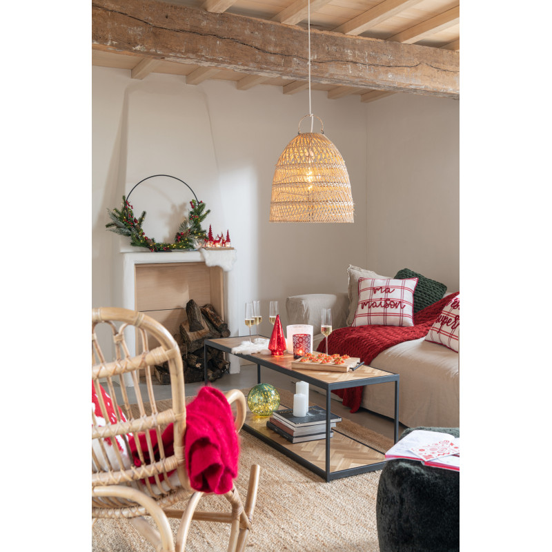 Table basse Rectangulaire Zigzag en Bois Naturel Métal Noir - 2