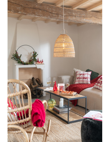 Table basse Rectangulaire Zigzag en Bois Naturel Métal Noir - 2