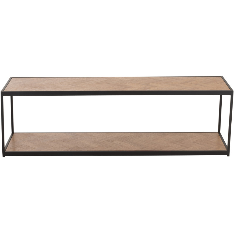 Table basse Rectangulaire Zigzag en Bois Naturel Métal Noir - 3