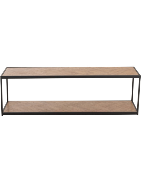 Table basse Rectangulaire Zigzag en Bois Naturel Métal Noir - 3