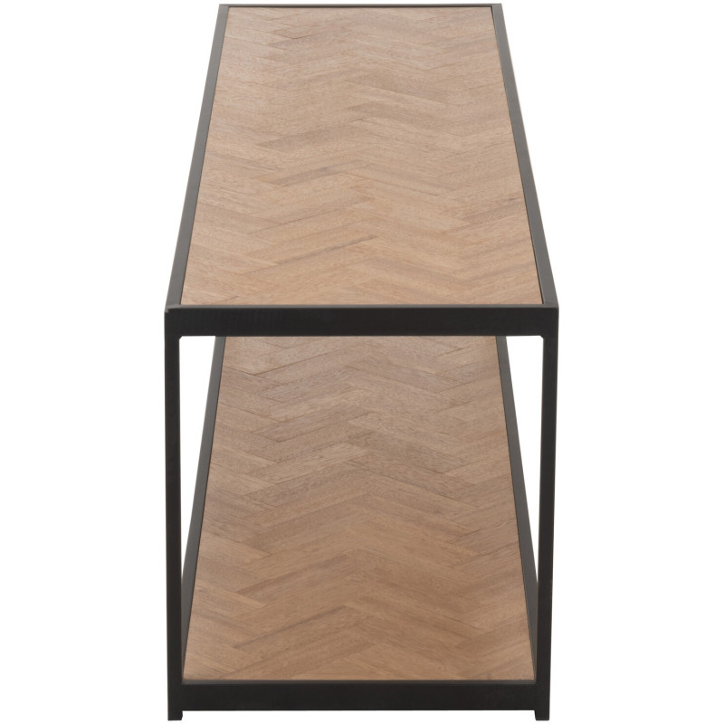 Table basse Rectangulaire Zigzag en Bois Naturel Métal Noir - 4