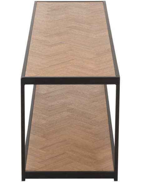 Table basse Rectangulaire Zigzag en Bois Naturel Métal Noir - 4