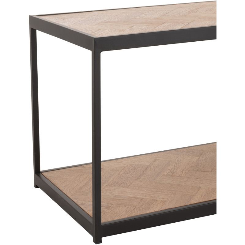 Table basse Rectangulaire Zigzag en Bois Naturel Métal Noir - 5