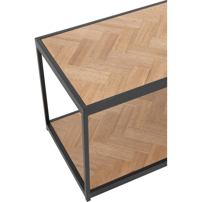 Table basse Rectangulaire Zigzag en Bois Naturel Métal Noir - 6