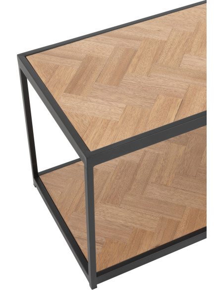 Table basse Rectangulaire Zigzag en Bois Naturel Métal Noir - 6