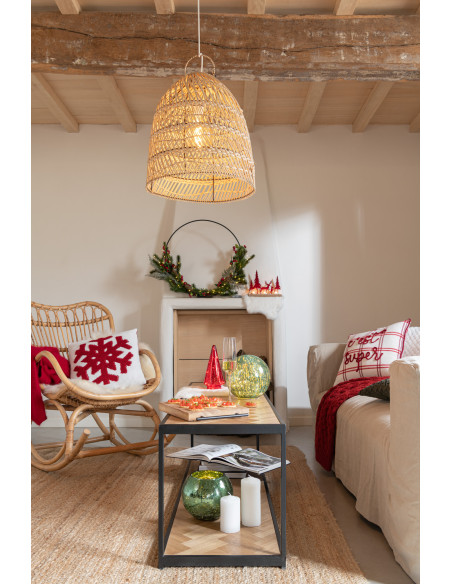 Table basse Rectangulaire Zigzag en Bois Naturel Métal Noir - 7