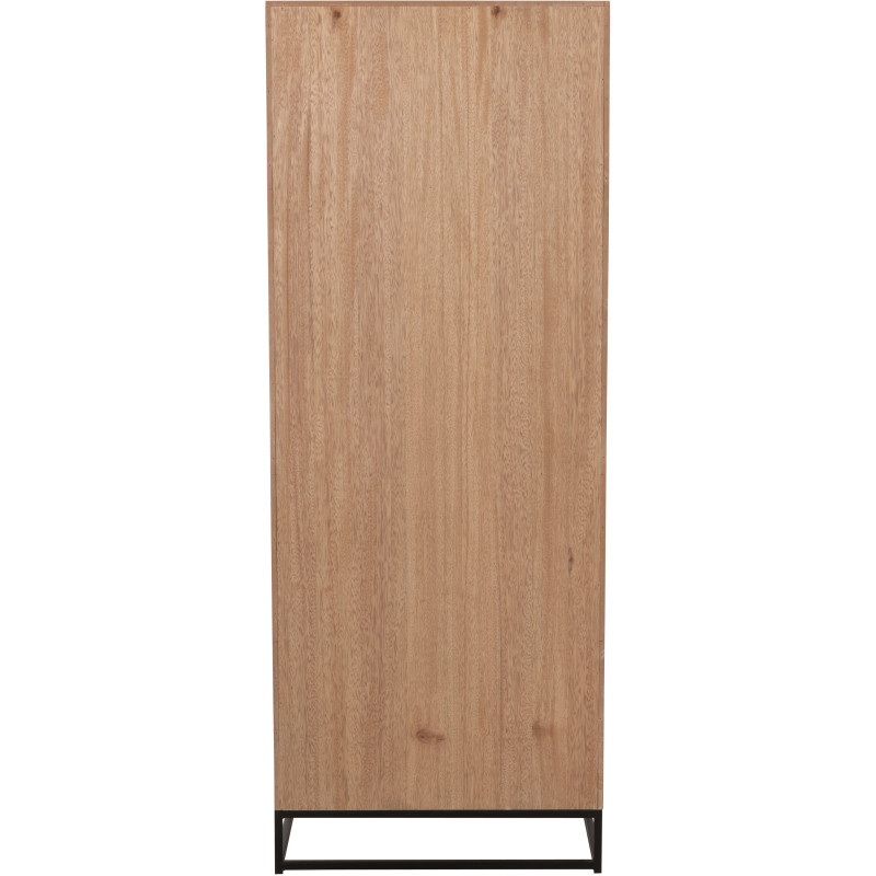Buffet haut 1 porte 3 tiroirs Zigzag en Bois Naturel Métal Noir - 4