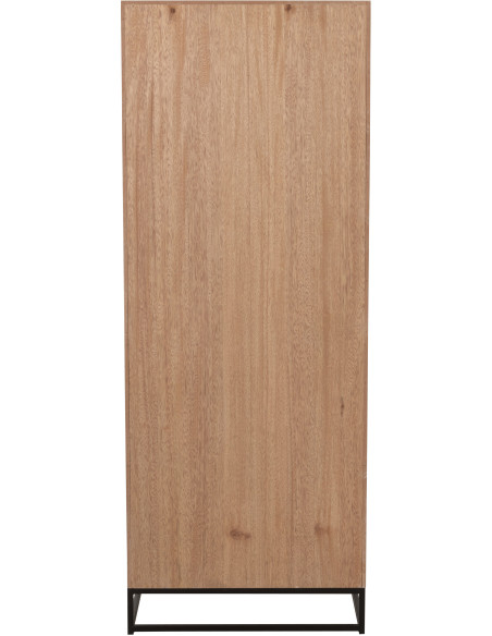Buffet haut 1 porte 3 tiroirs Zigzag en Bois Naturel Métal Noir - 4