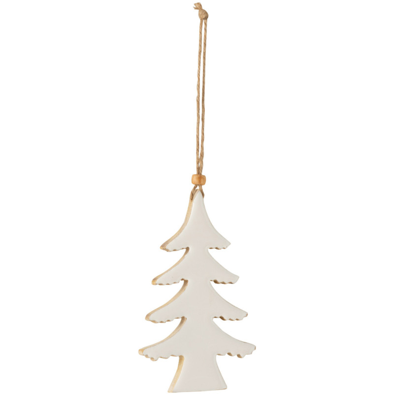 Suspension de Noël Sapin en Bois de manguier Blanc - 1