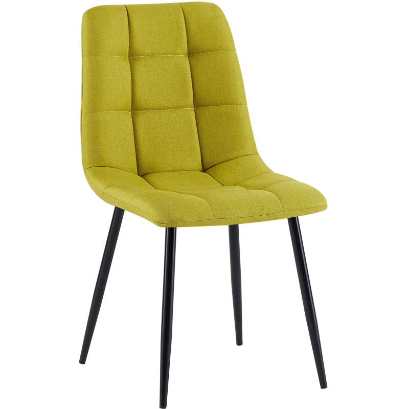 Chaise moderne en Tissu Vert Métal Noir Mat Delphine - 1