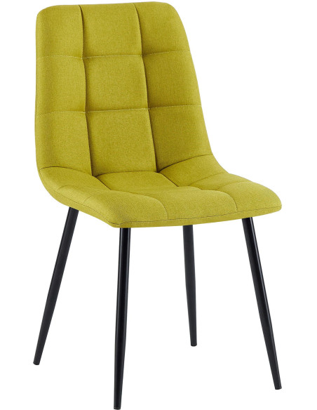 Chaise moderne en Tissu Vert Métal Noir Mat Delphine - 1