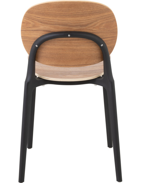Chaise Basic en Polyester Naturel Effet bois Noir - 13