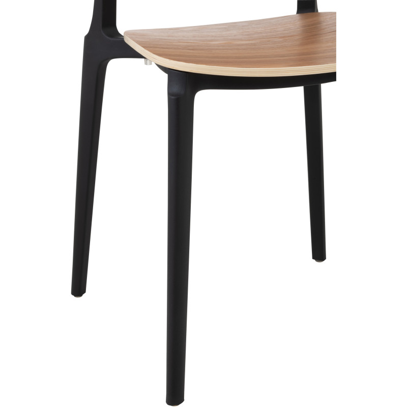Chaise Basic en Polyester Naturel Effet bois Noir - 14