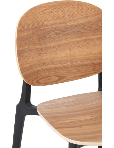 Chaise Basic en Polyester Naturel Effet bois Noir - 16