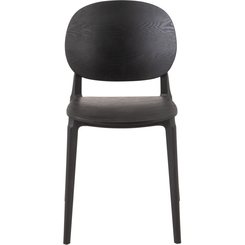 Chaise Basic en Polyester Noir Effet bois - 3