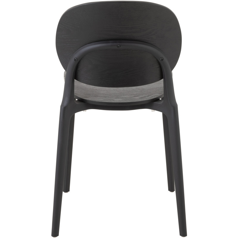 Chaise Basic en Polyester Noir Effet bois - 5