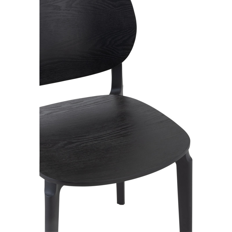 Chaise Basic en Polyester Noir Effet bois - 7