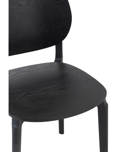 Chaise Basic en Polyester Noir Effet bois - 7
