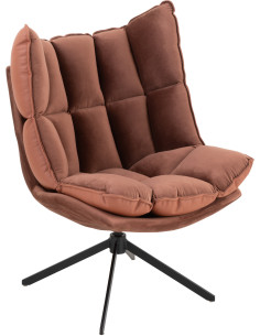 Fauteuil Pivotant Caspian en Métal Noir Polyester Rouille - 1
