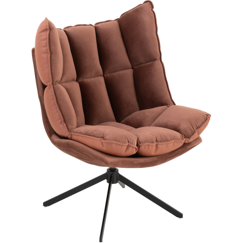Fauteuil Pivotant Caspian en Métal Noir Polyester Rouille - 1