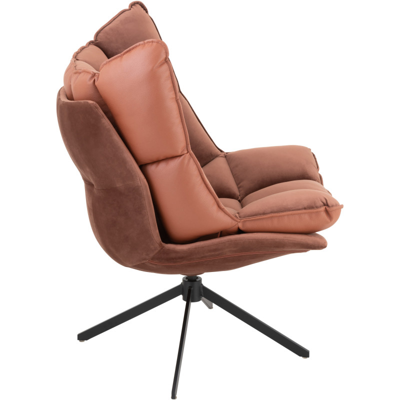Fauteuil Pivotant Caspian en Métal Noir Polyester Rouille - 4