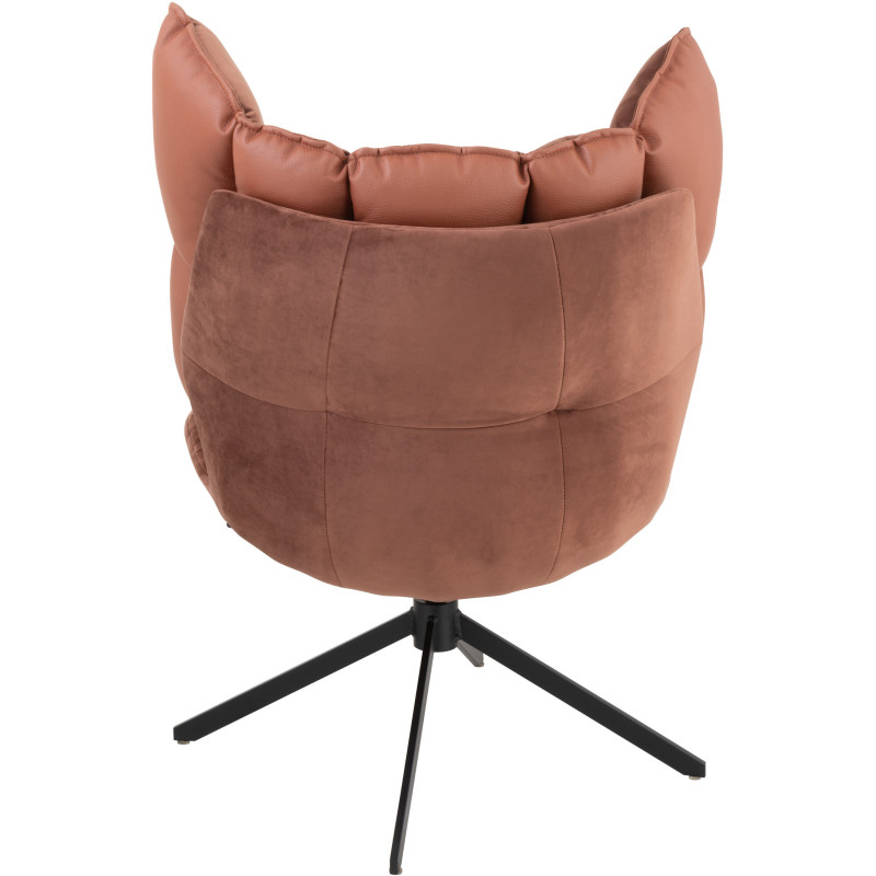 Fauteuil Pivotant Caspian en Métal Noir Polyester Rouille - 5