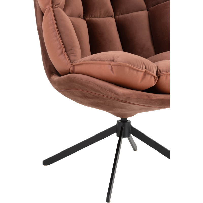 Fauteuil Pivotant Caspian en Métal Noir Polyester Rouille - 6