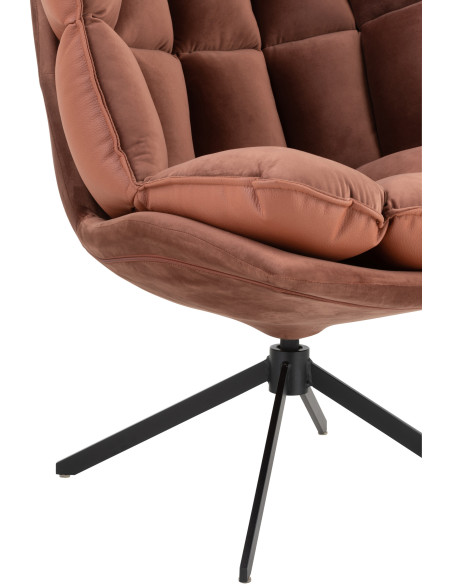 Fauteuil Pivotant Caspian en Métal Noir Polyester Rouille - 6
