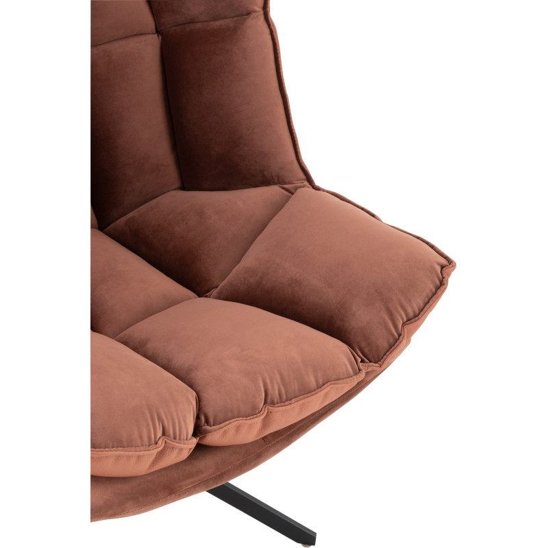 Fauteuil Pivotant Caspian en Métal Noir Polyester Rouille - 7