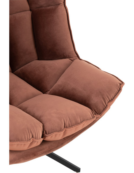 Fauteuil Pivotant Caspian en Métal Noir Polyester Rouille - 7