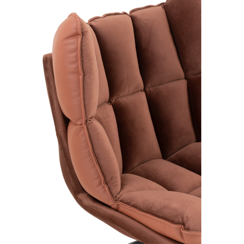 Fauteuil Pivotant Caspian en Métal Noir Polyester Rouille - 8