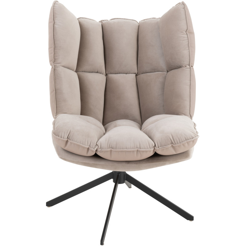 Fauteuil Pivotant Caspian en Métal Noir Polyester Gris clair - 3