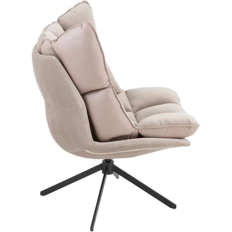 Fauteuil Pivotant Caspian en Métal Noir Polyester Gris clair - 4