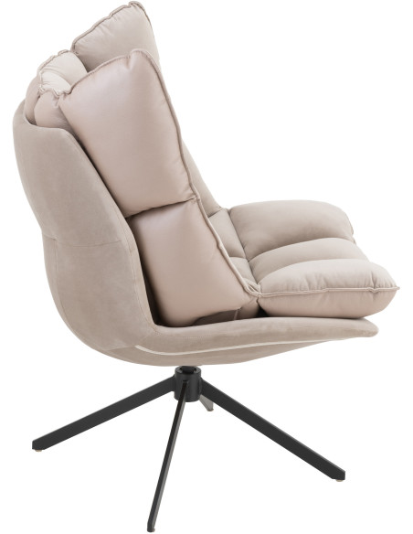Fauteuil Pivotant Caspian en Métal Noir Polyester Gris clair - 4