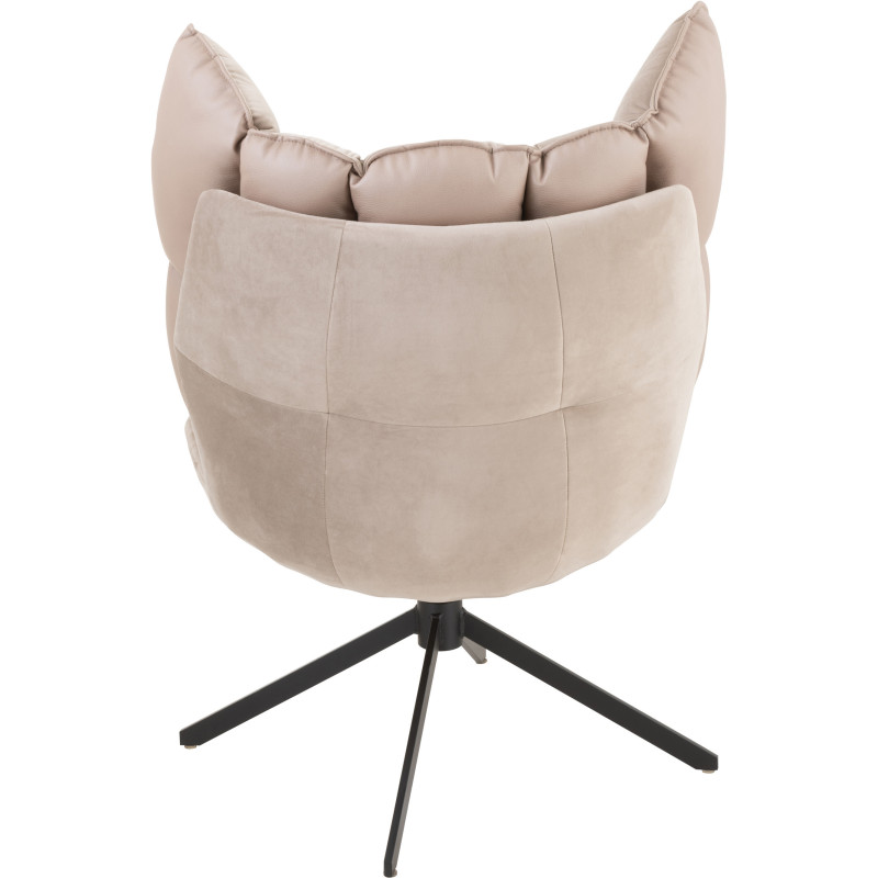 Fauteuil Pivotant Caspian en Métal Noir Polyester Gris clair - 5