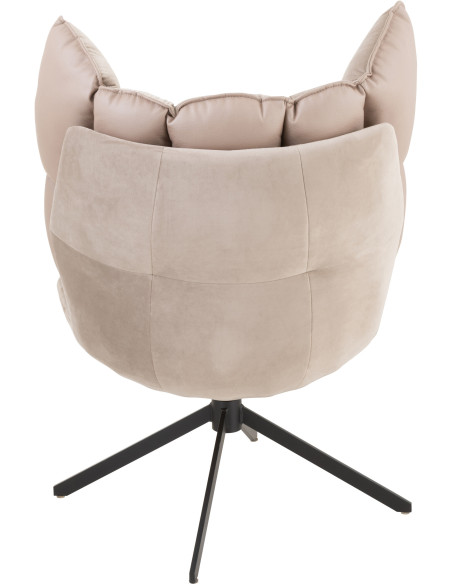 Fauteuil Pivotant Caspian en Métal Noir Polyester Gris clair - 5