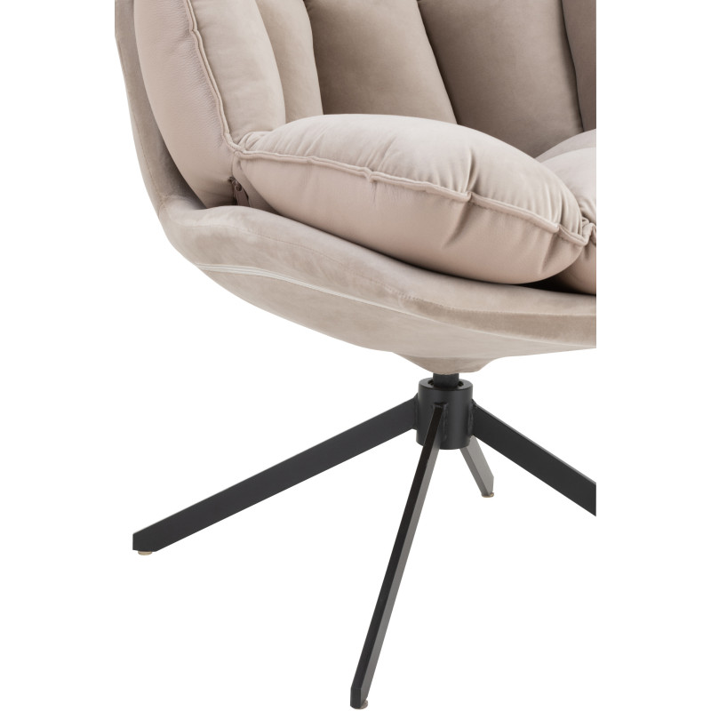 Fauteuil Pivotant Caspian en Métal Noir Polyester Gris clair - 6