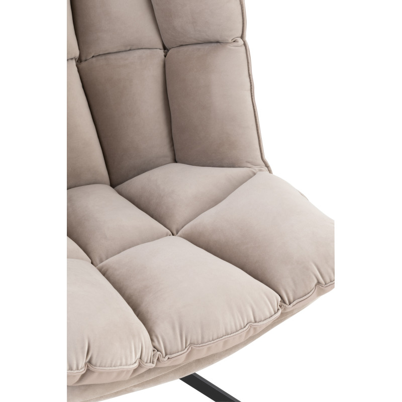 Fauteuil Pivotant Caspian en Métal Noir Polyester Gris clair - 7