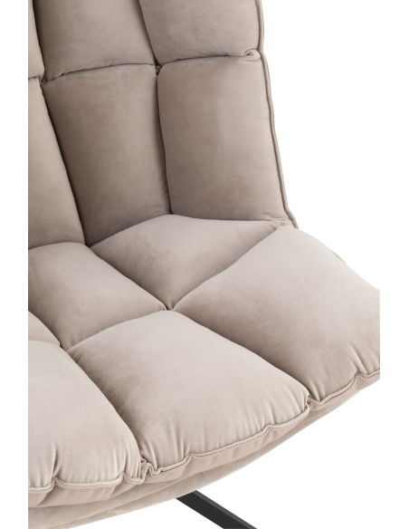 Fauteuil Pivotant Caspian en Métal Noir Polyester Gris clair - 7