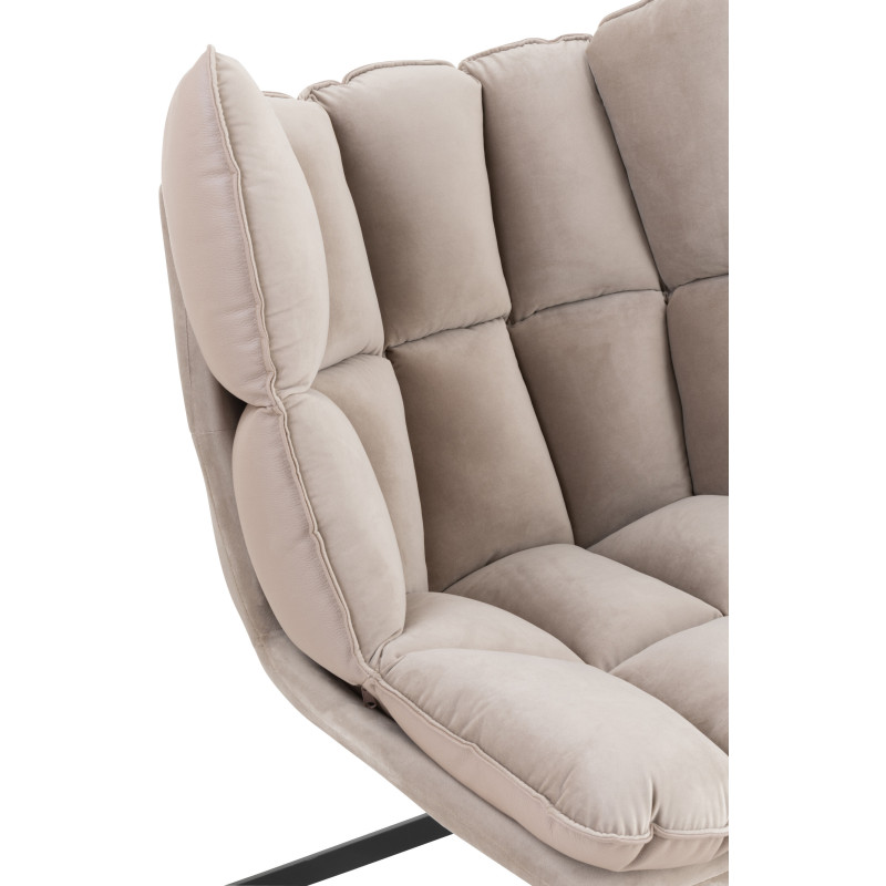 Fauteuil Pivotant Caspian en Métal Noir Polyester Gris clair - 8
